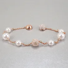 LB2040 браслет из розового золота с жемчугом