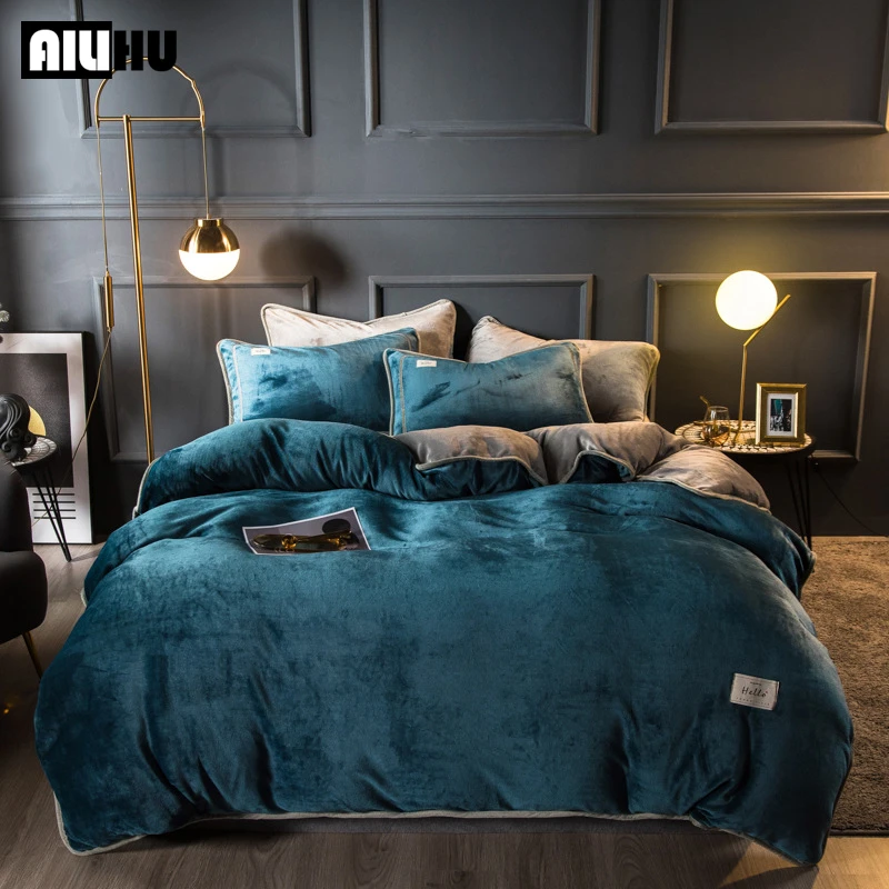 Lucht Billy bang Luxe Magic Fluwelen Effen Kleur Dubbele Dekbedovertrek Set Winter Voor  Thuis Warm Flanel Thicken Bed Dekbedovertrek Pluche Beddengoed  set|Beddengoed sets| - AliExpress