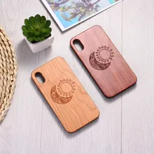 Luna sol Vintage Zen grabado madera teléfono Funda para iPhone 6 6S 6Plus 7 7Plus 8 8Plus XR X XS X Max 11 Pro Max