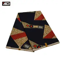 ACI новая настоящая восковая печать Tissus Лоскутная африканская ткань Анкара 6 ярдов/шт Горячая настоящая восковая ткань для вечерние платья