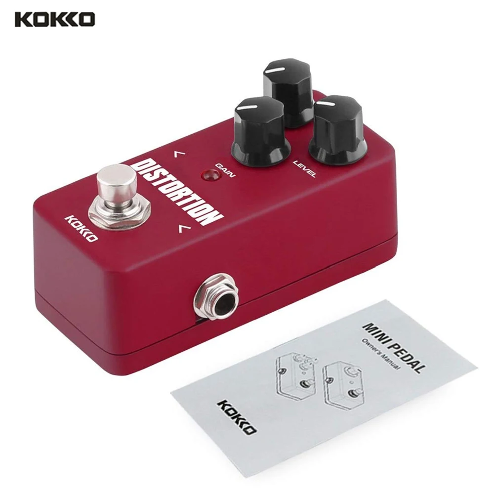 Мини-гитарная педаль KOKKO FDS2 с искажением, портативная гитарная педаль с эффектом, алюминиевый сплав, настоящий обход, гитарные части и аксессуары