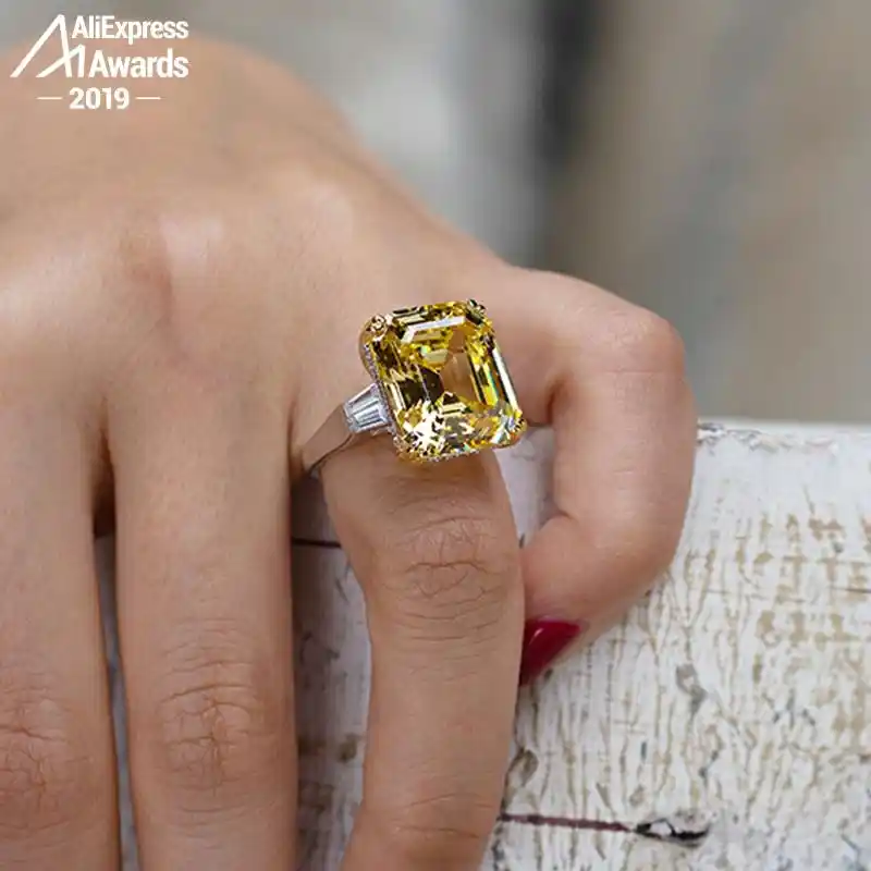 emerald cut sterling silver rings