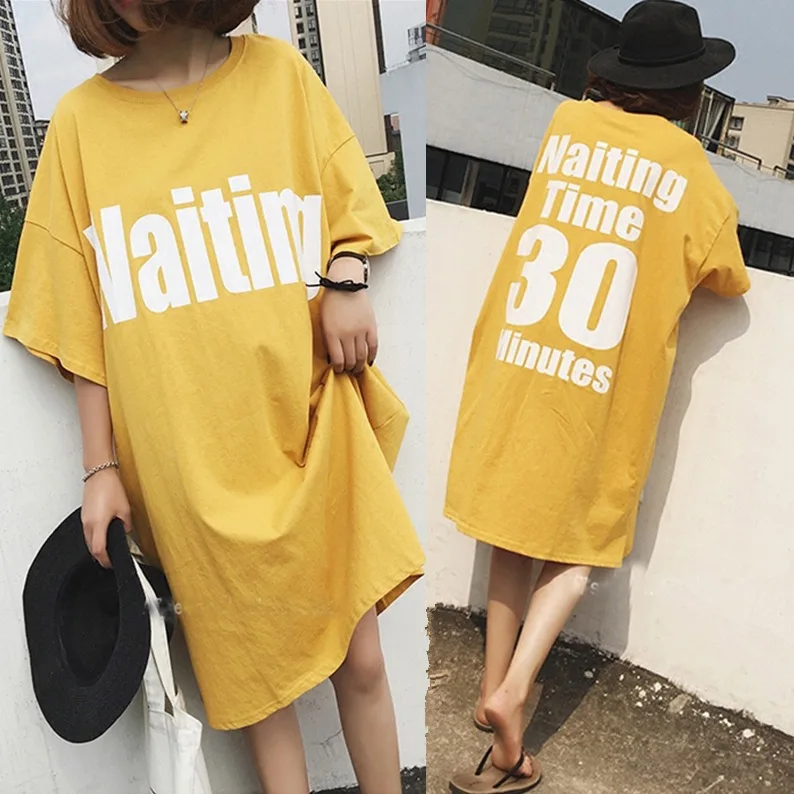 

Pregnant Women Summer New Style T-shirt Dress Mid-length Short Sleeve Lactation Garment Summer Large Size Dress Maternity Dress