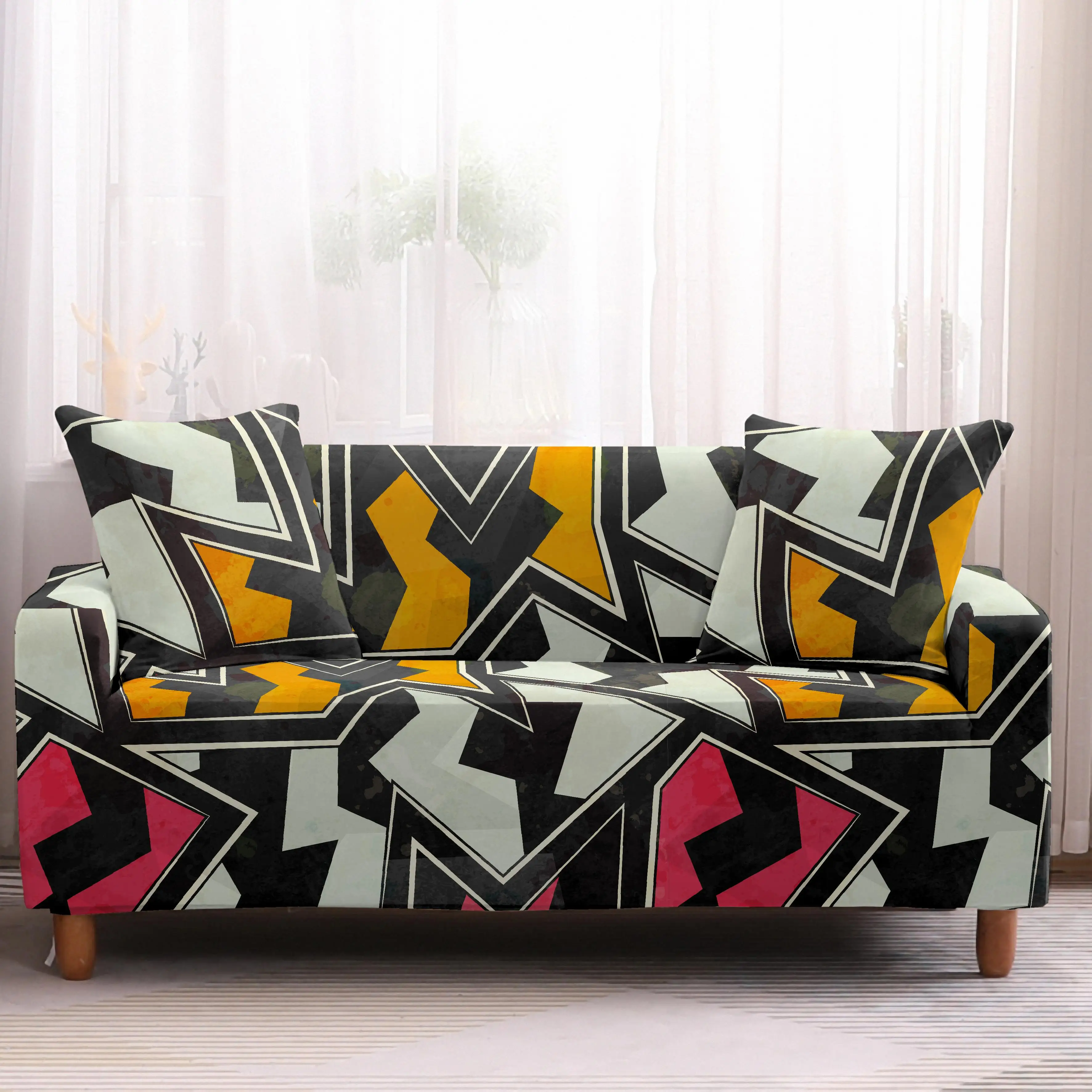 Геометрический эластичный чехол для дивана, набор хлопковых универсальных чехлов для дивана, для гостиной, для домашних животных, кресло, угловой чехол для дивана, угловой чехол для дивана - Цвет: 8