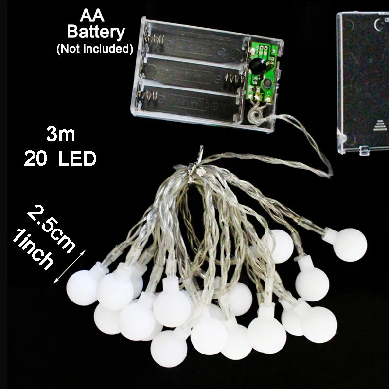 3 м 20LED шар светильник Строка Рождественская елка год вечерние украшения для дома украшения Xmas маленький деревья сосны деревня Noel