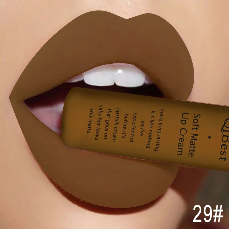 Brand 34 colors Lip Gloss Long Lasting Red Lips Matte Lipstick Liquid Lip Tint Cosmetic Nude Velvet Lipstick Matte Lip Makeup - Цвет: Q1617-29