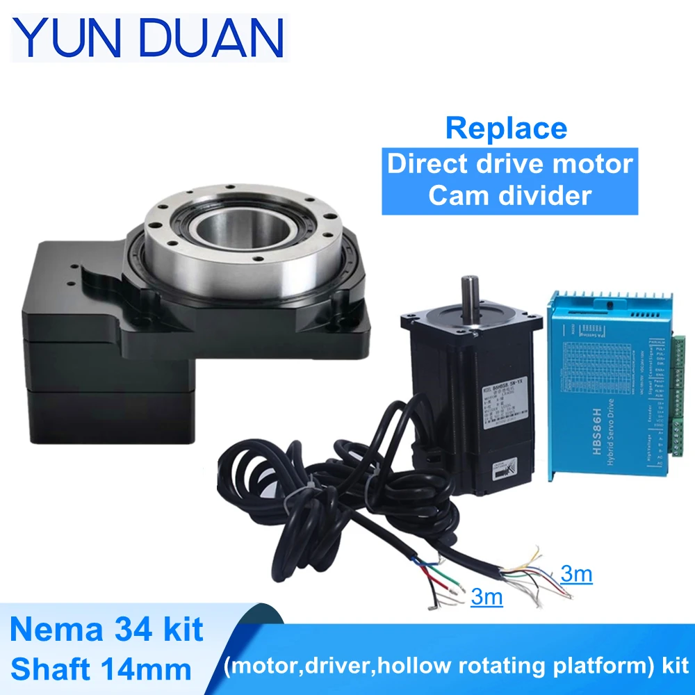 

New product !!! (Nema34 motor,driver,reducer) kit replace direct drive motor,Nema34 10:1 hollow rotating platform divider