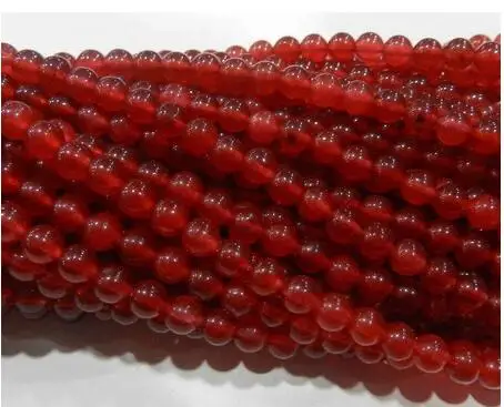 Pierre précieuse rouge rubis rond, 4mm, 2 pièces, 15