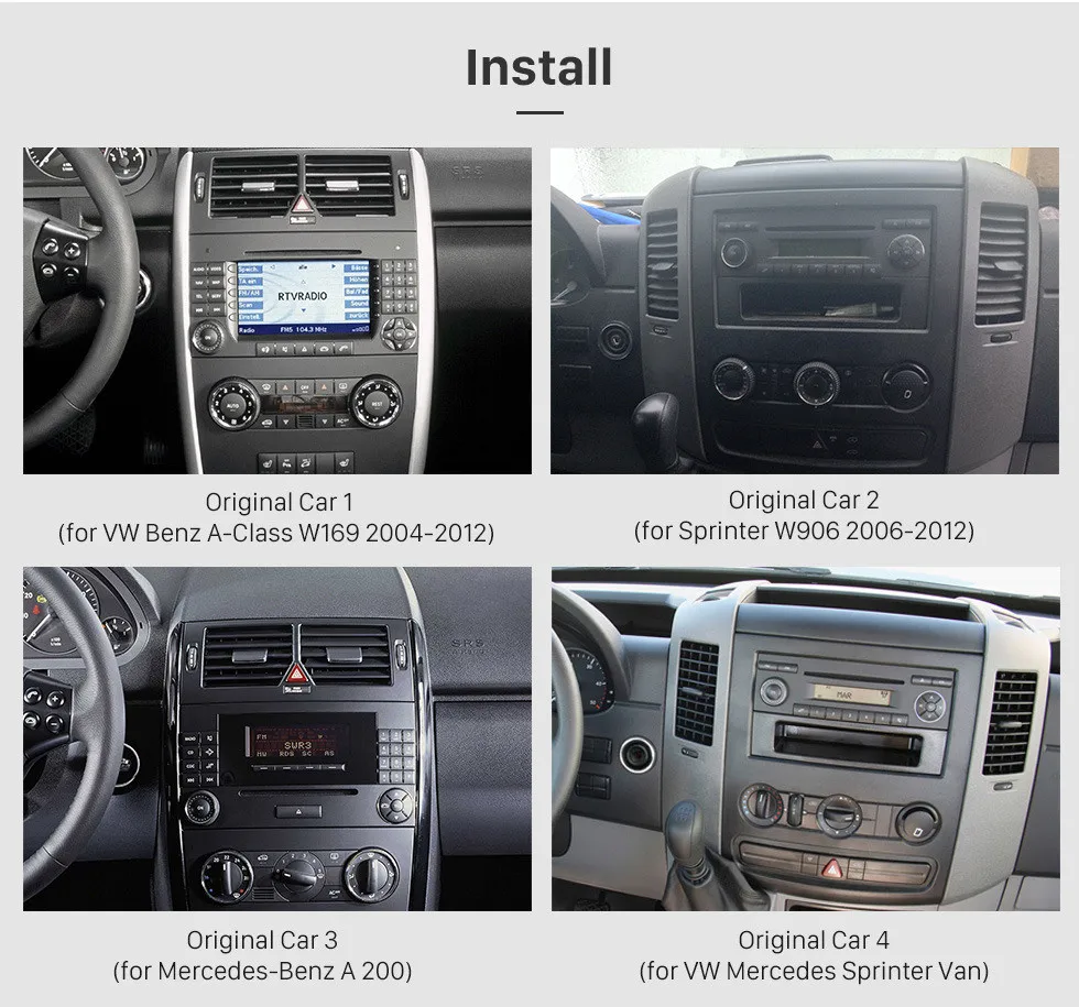 Harfey Автомагнитола " HD Navi Android 9,0 1Din gps для Crafter Mercedes Benz a-класс W169 A150, A170(2004-2012) мультимедийный плеер