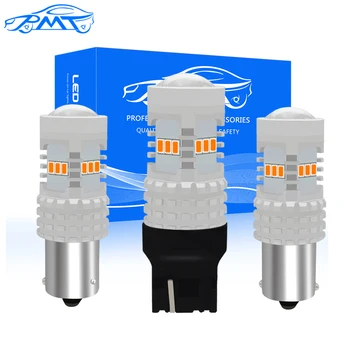 

BMT 2x Car Turn Signal Light Bulb 1156 BA15S BAU15S 7440 Canbus P21W PY21W W21W WY21W 7507 Error Free Amber Yellow Auto Lighting