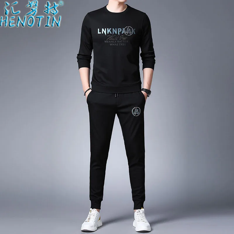 

Sink Knut Genuine Product Spring New Style Long-sleeve Sweater Set Two-Piece Set Sports Handsome Men'S Wear Loose Casual Fashion