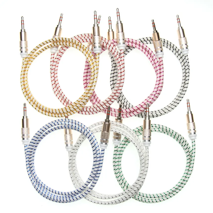1m 3 5mm Stereo Car Auxiliary Audio Cable Male to Male Jack Aux Cord for Smart Phone For Speaker Headphone