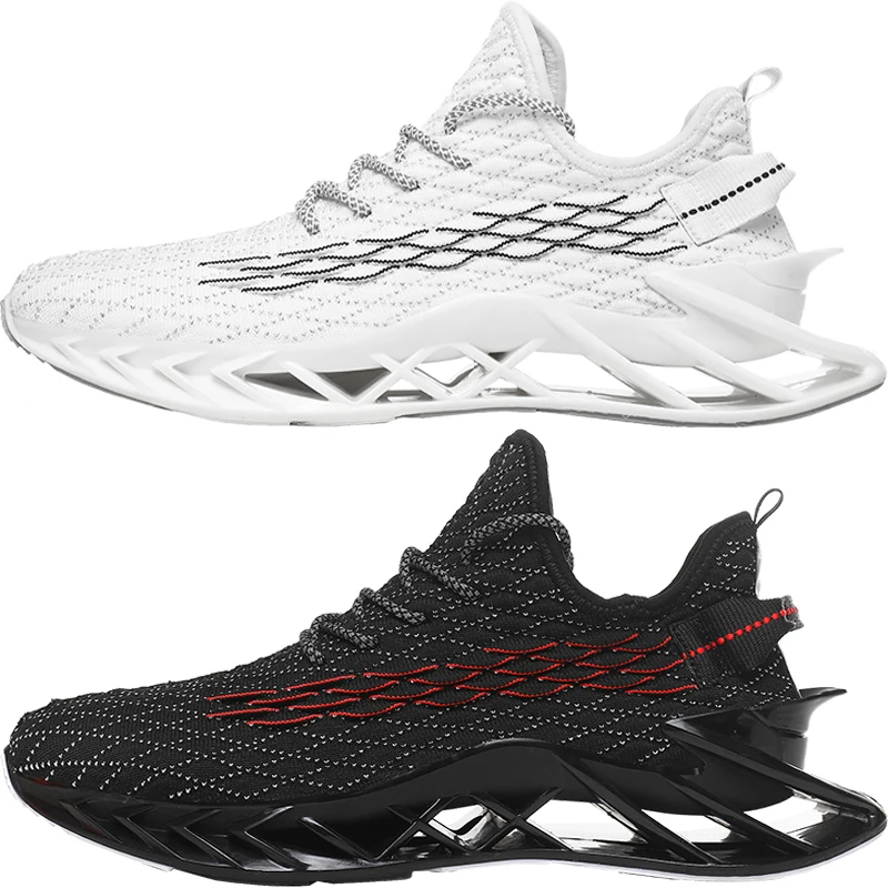 Reflective Blade Sneakers Tank Shoes Running Shoes For Men Black Casual Shoes Fashion White Sneakers Jogging Walking Sports Shoe