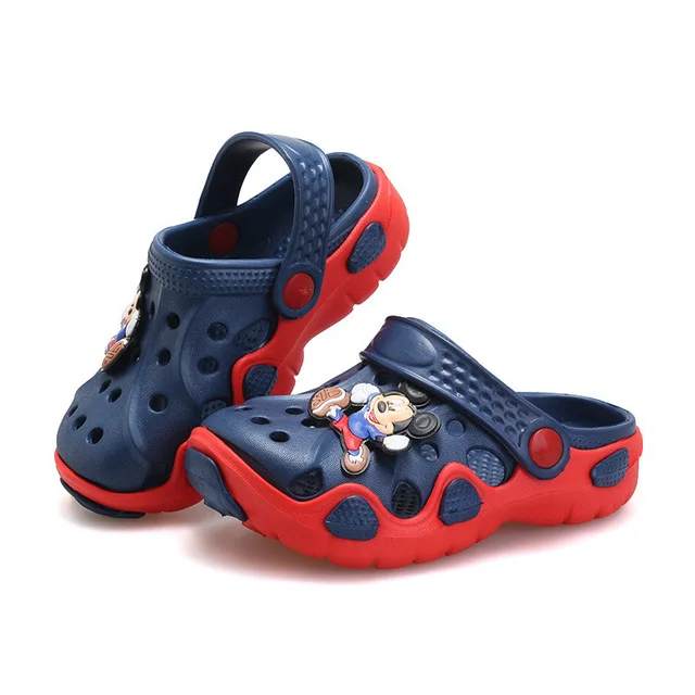 Детские сандалии новая детская обувь Летняя детская пляжная водонепроницаемая обувь для маленьких мальчиков и девочек сандалии с мягкой подошвой для детей от 0 до 4 лет - Цвет: H33-black-red