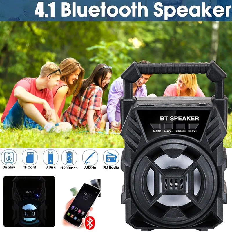 Беспроводной Bluetooth динамик 5 Вт светодиодный Bluetooth динамик поддержка TF Универсальный AUX открытый Bluetooth динамик громкий динамик