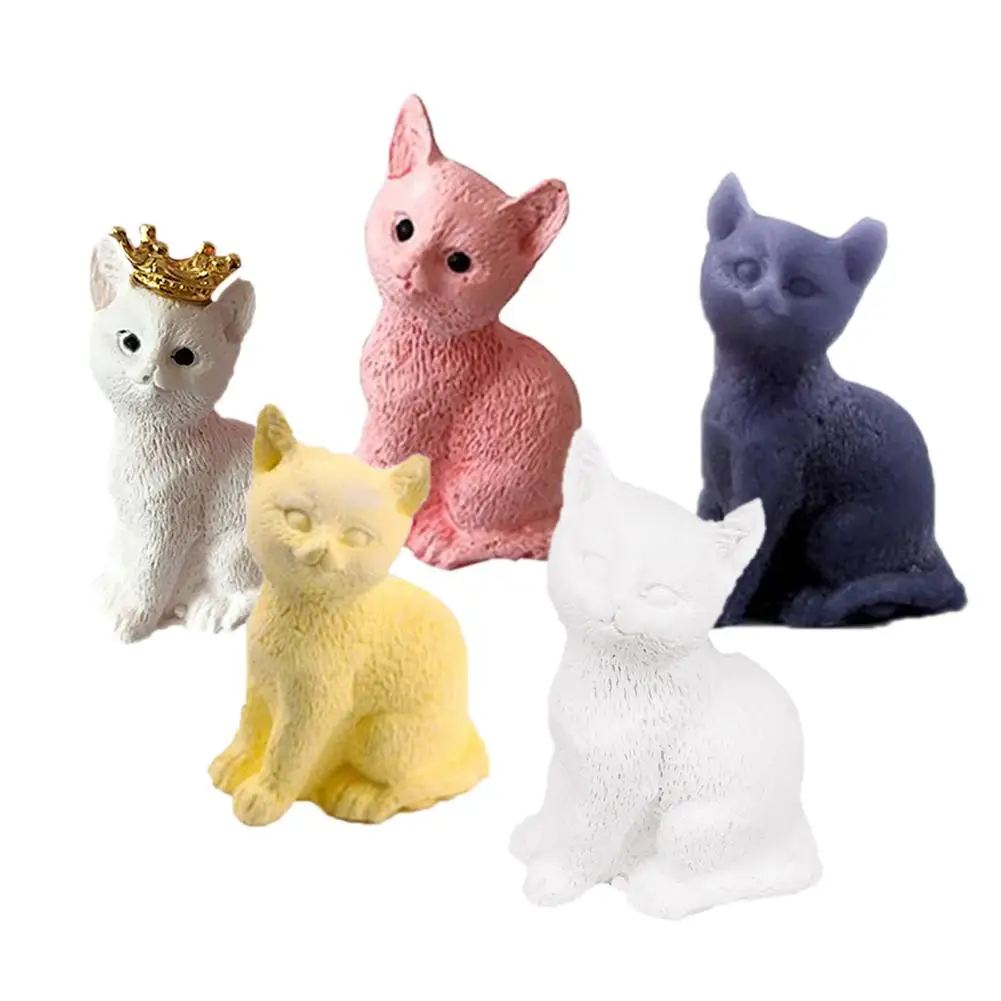 3D Маленькая свеча-кошка форма для мыла форма для шоколада Сделай Сам формы для мыла инструменты для украшения торта
