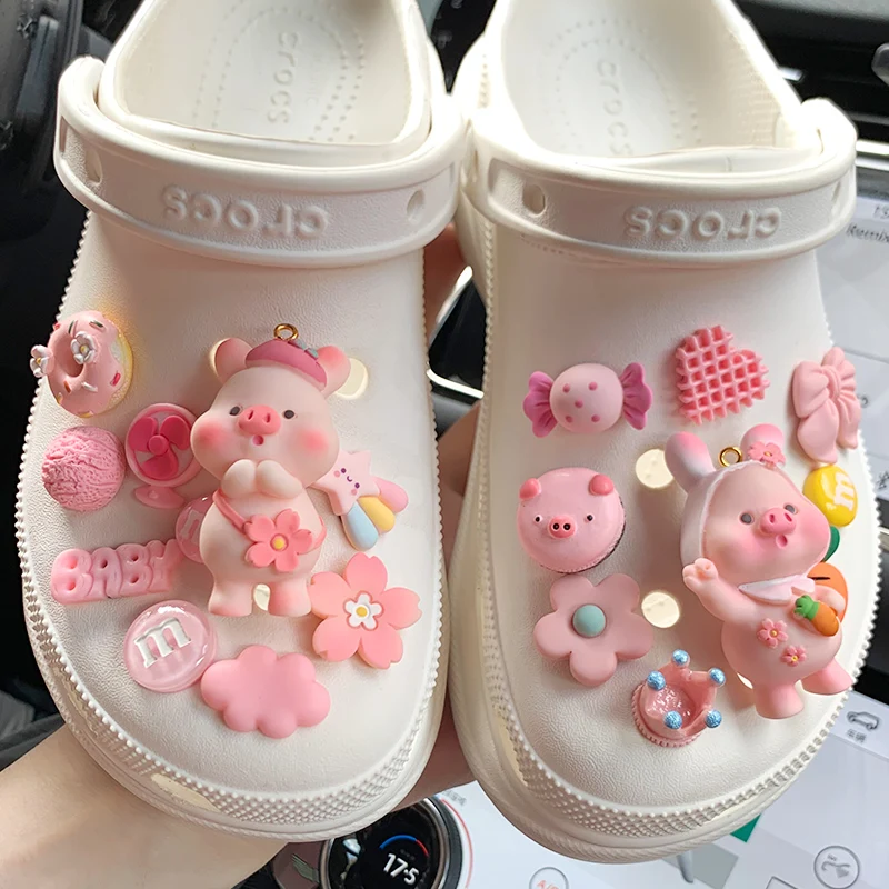 Kawaii baby pink aesthetic resin croc charms – FairyAngelzstore