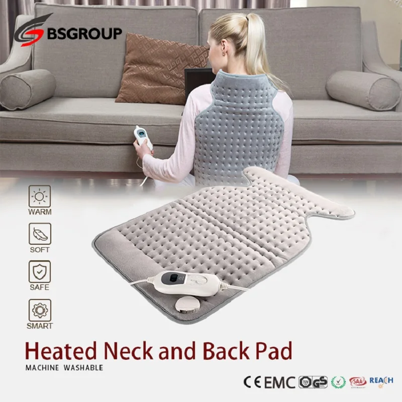 220V EU Plug 63*42CM Microplush Washable Electric Heating Pad for Back