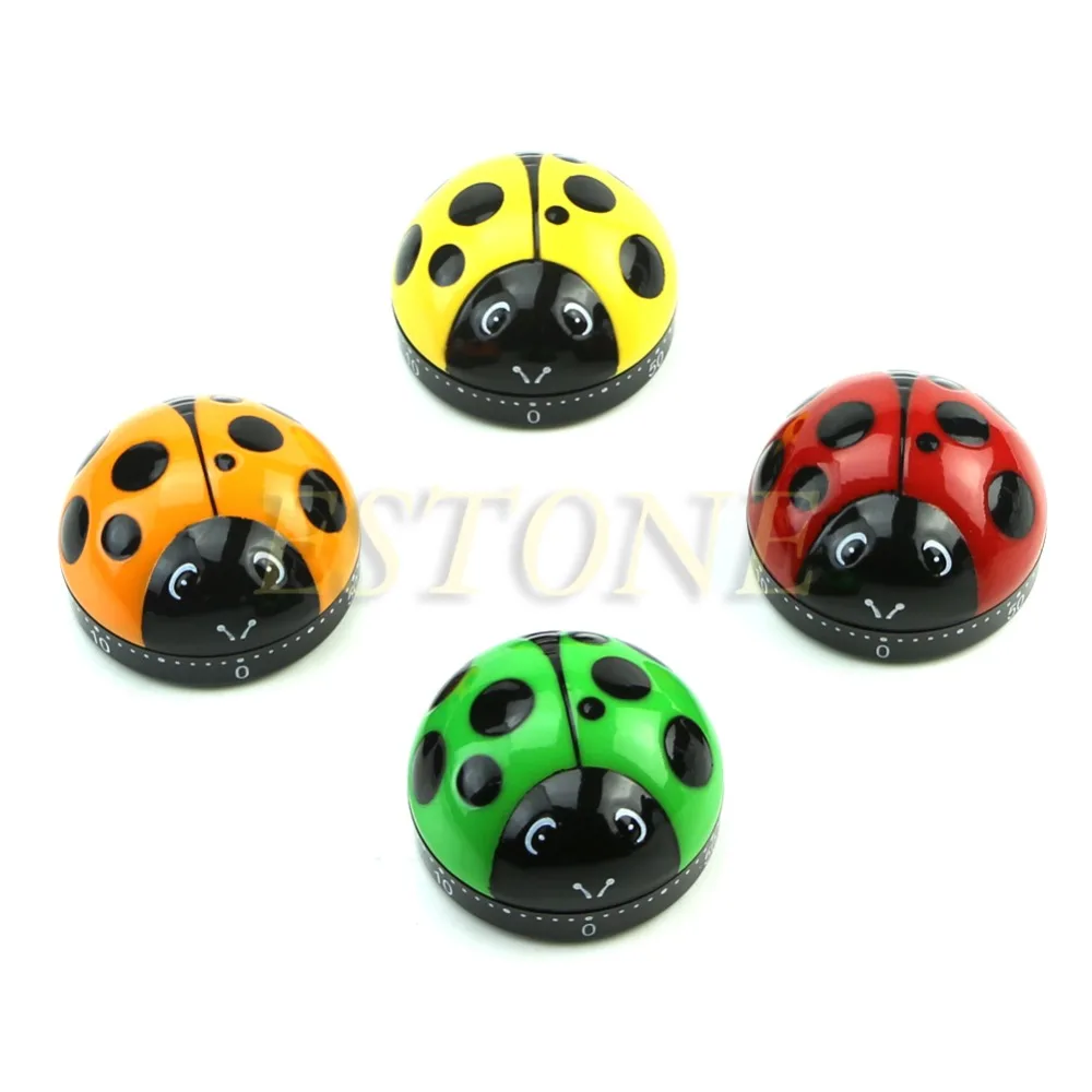 Cute 60 Minute Ladybug Timer Easy Operate Kitchen Useful Cooking Timer Ladybird Shape