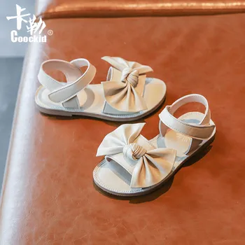 

2020 Fashion Bowtie Leather Baby Toddler Princess Sandals Childrens Girls Small Kids Soft Bottom Beach Shoes 1 2 3 4 5 6 Years