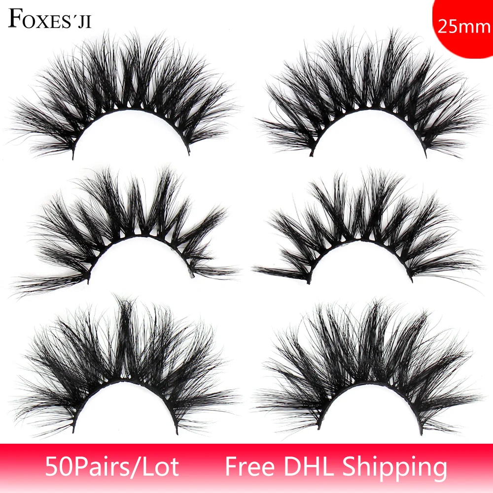 

50pairs/lot 25mm Lashes 3D Mink Eyelashes Thick High Volume Fluffy Soft False Eyelashes Eyelash Extension Free DHL Mink Lashes