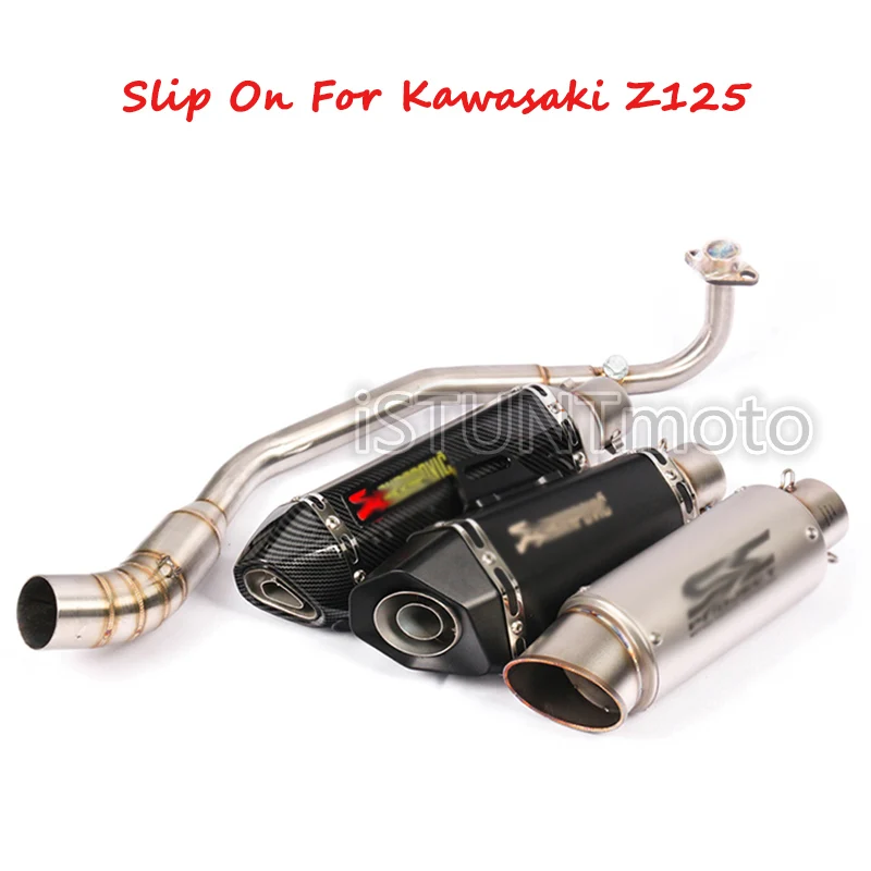 

Slip On For Kawasaki Z125 Motorcycle Escape Modified Scooter Pro Mid Link Pipe Full System with GP Exhaust Muffler
