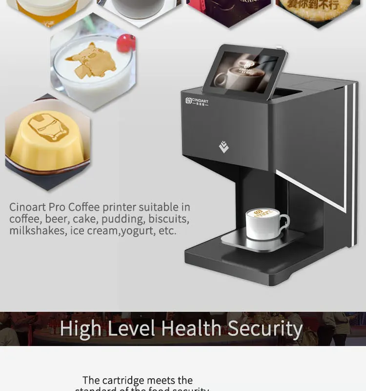 Art Coffee Printer Latte Coffee printer automatic printer Art Beverages Food selfie coffee with WIFI connection printing