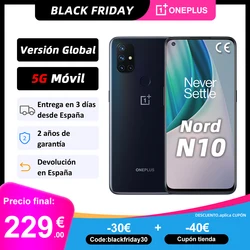 Глобальная версия OnePlus Nord N10 5G мобильный телефон 6 ГБ 128 Snapdargon 5G 6,49 ''90 Гц FHD + безрамочный экран с Дисплей Warp заряжайте 30T NFC