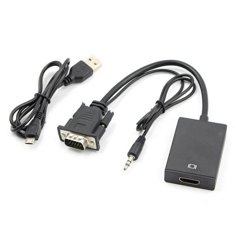 25 см VGA папа к HDMI Женский конвертер адаптер кабель с аудио выходом для ПК