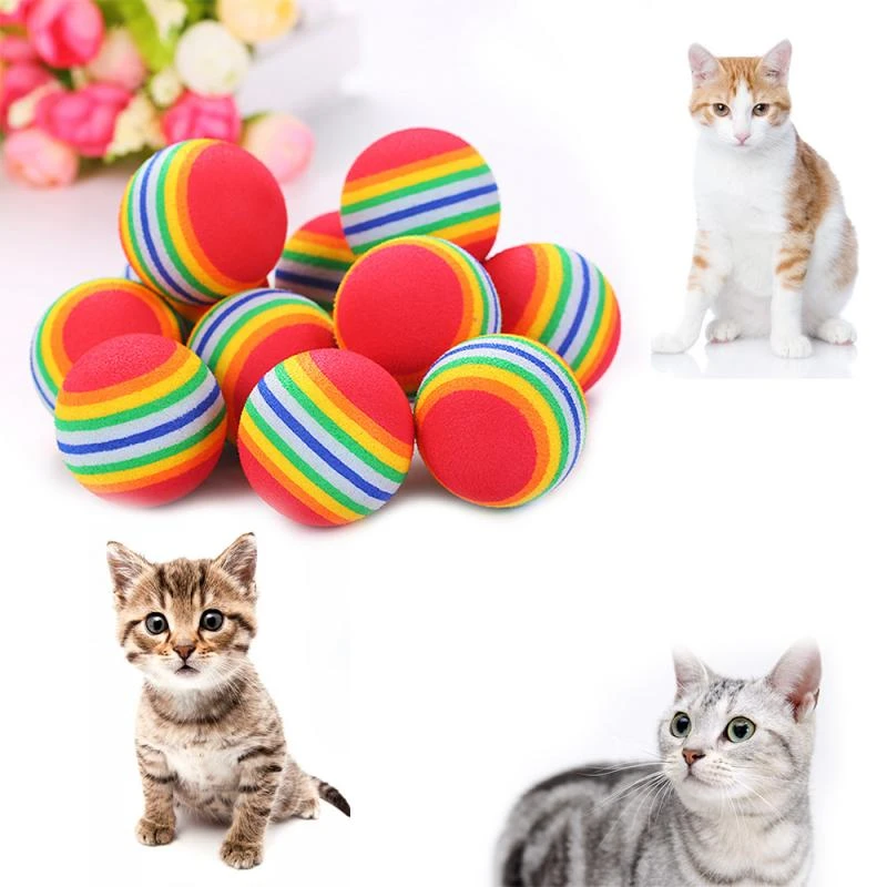 durable dog toys Colorful Cat Toy Interactive Ball Toys For Cats Play Chewing Rattle Scratch Foam Ball Training Cat Scratcher Cat Accessories walking dog toy