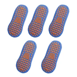 5-Pair Set of Non-Slip Cotton Ankle Socks for Summer - Fun and Functional for All Ages (5 pairs blue)