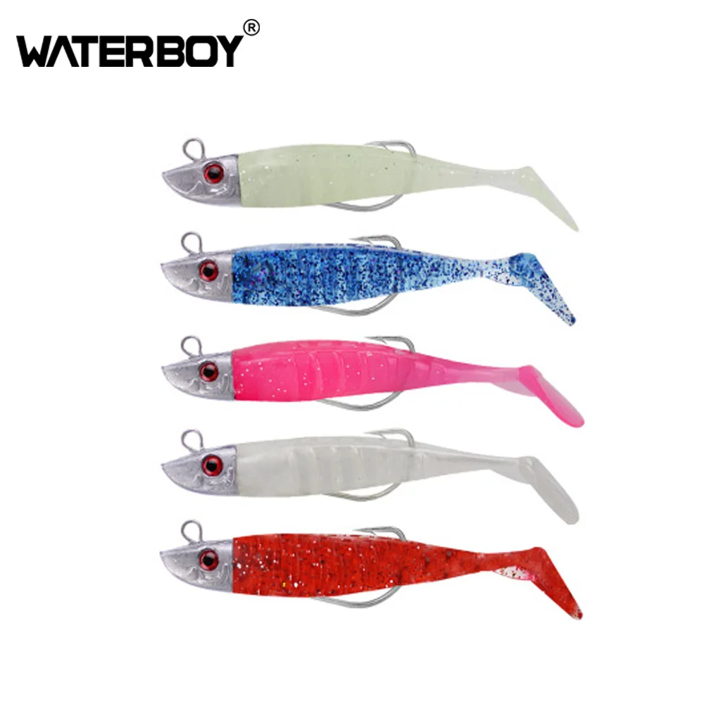 

8cm 8.5g Jigging Soft Bait Shad Texan leurre souple lead jet head jig head soft body fishing bass lure with vibrating line