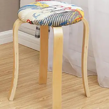 

Solid Wood Round Bench Household Plastic Bench Dining Bench Simple And Thicker Dining Bench Creative Small Sofa Bench Chair Fash
