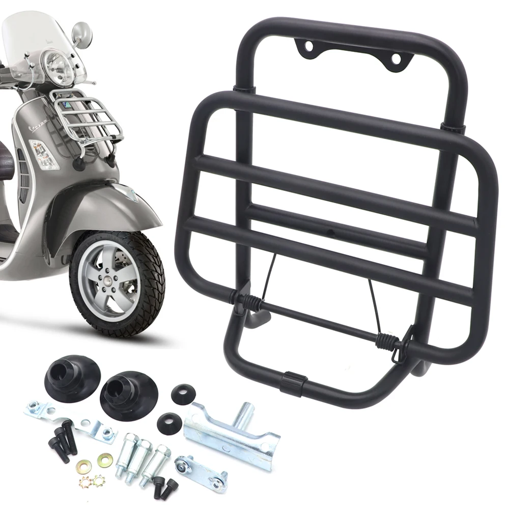 Передняя багажная стойка из нержавеющей стали для Vespa GTV 300 Sei days 17-18 черная GTS Super ABS