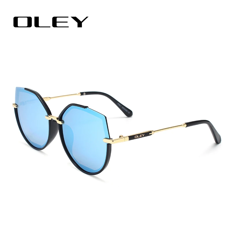 OLEY брендовые черные поляризационные солнцезащитные очки Женские Классические солнцезащитные очки с бабочкой Polaroid линзы из нержавеющей стали Половина рамки солнцезащитные очки Y0399 - Цвет линз: Y0399 C3 BOX