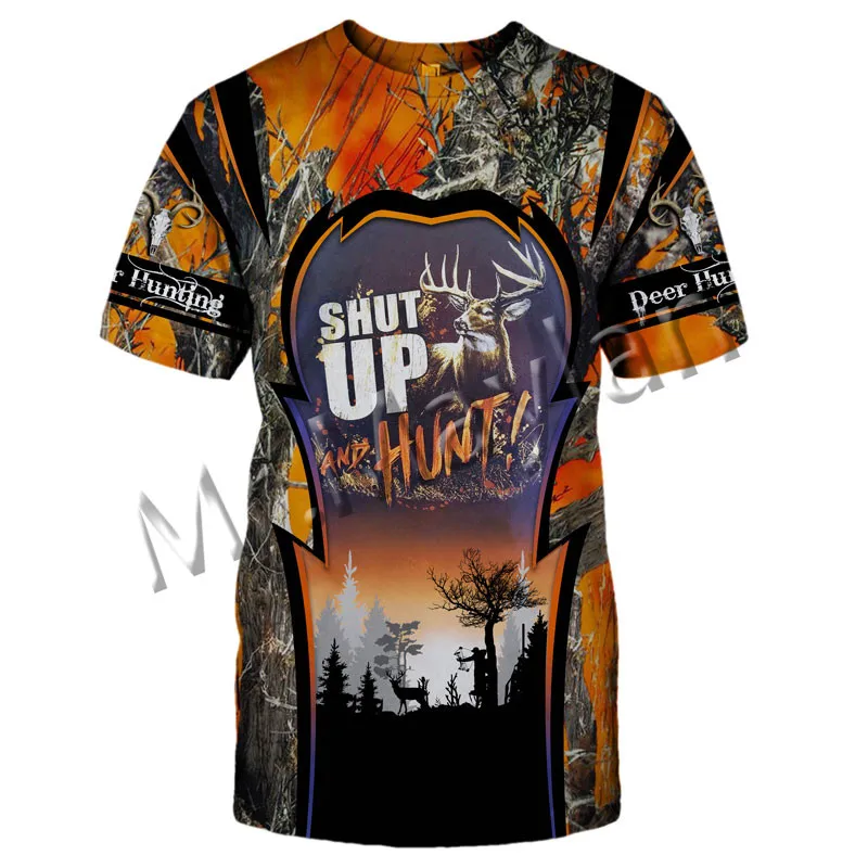 

Fashion Animal Shutup Deer Hunting Colorful Men/Women O-Neck T-shirt 3D Print Leisure Hip Hop Streetwear Harajuku Short Sleeves