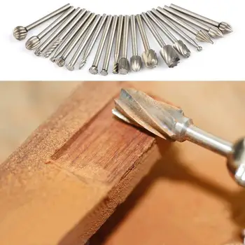 

20Pcs Rotary Tools DIY Woodworking Carving Set High Speed Steel Drilling Set Shank File Engraving Tungsten
