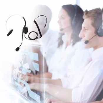 

Top Quality Crystal Head Set Telephone Monaural Corded Headset 4-pin Black