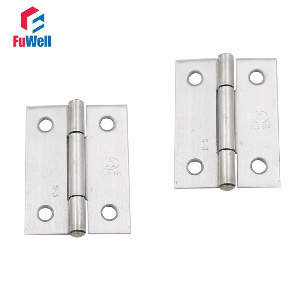 Butt Hinge Stainless Steel Rotation Furniture Hinge for Cabinet Drawer Door 10 Pieces