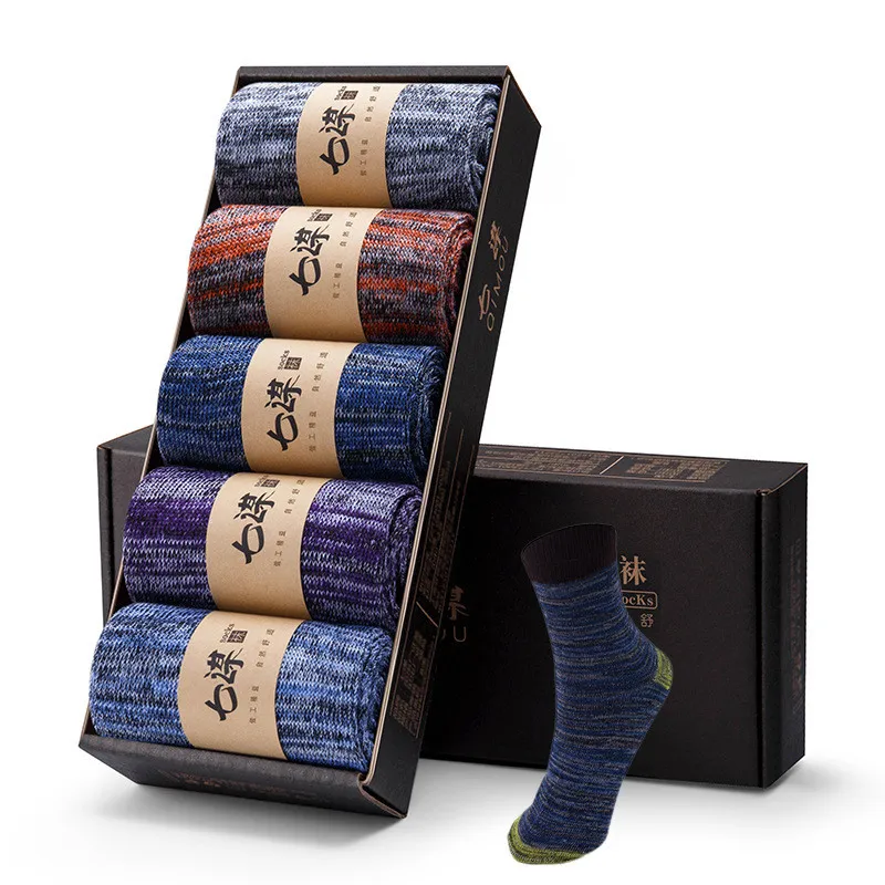 5 пар/Лот мужские хлопковые носки 2019 Новые Стильные черные деловые мужские носки дышащие осенние зимние мужские носки