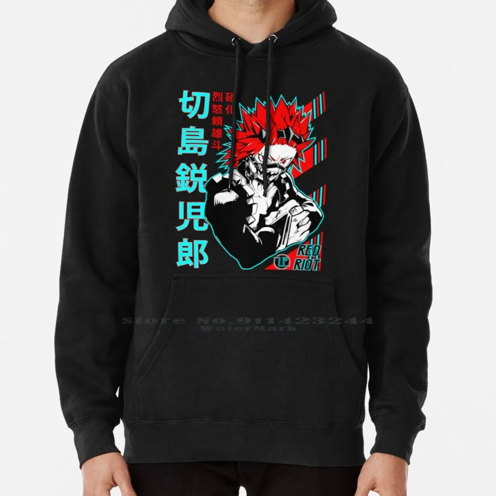 Eijiro Kirishima M.H.A. Hoodie Sweater 6Xl Cotton Eijiro Kirishima Red Riot Izuku Midoriya Katsuki Bakugo Shoto Todoroki