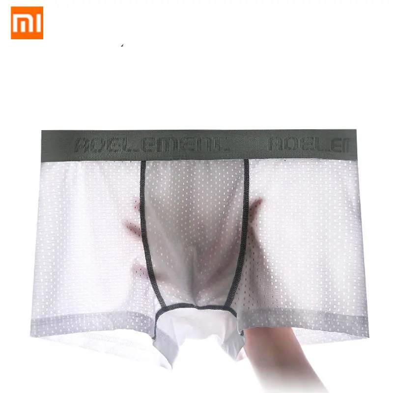 

2019 New Xiaomi Mijia men's Ice silk underwear Ultra-thin breathable mesh Men panties Translucent Cool Boxer 4PCS Sexy briefs