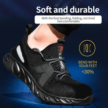 

Lightweight Indestructible Steel Toe Security Boots Men Work Industrial Protection Safety Shoes Women Puncture-Proof Sneakers