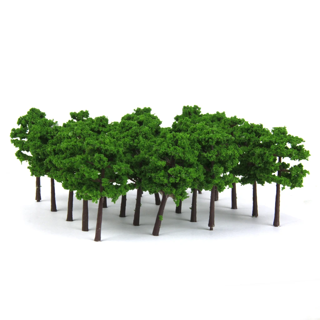 40pcs Model Tree Train Railroad Architecture Diorama Z Scale for DIY Crafts or Building Models (5cm Green)