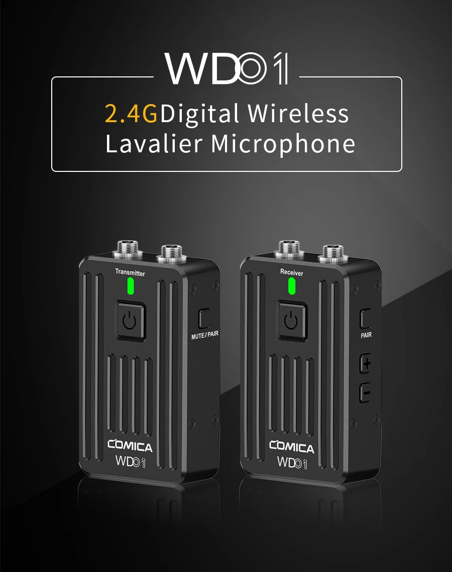 COMICA CVM-WD01 беспроводной микрофон 2,4G цифровой беспроводной микрофон для записи интервью аудио звук для DSLR/смартфона/ПК