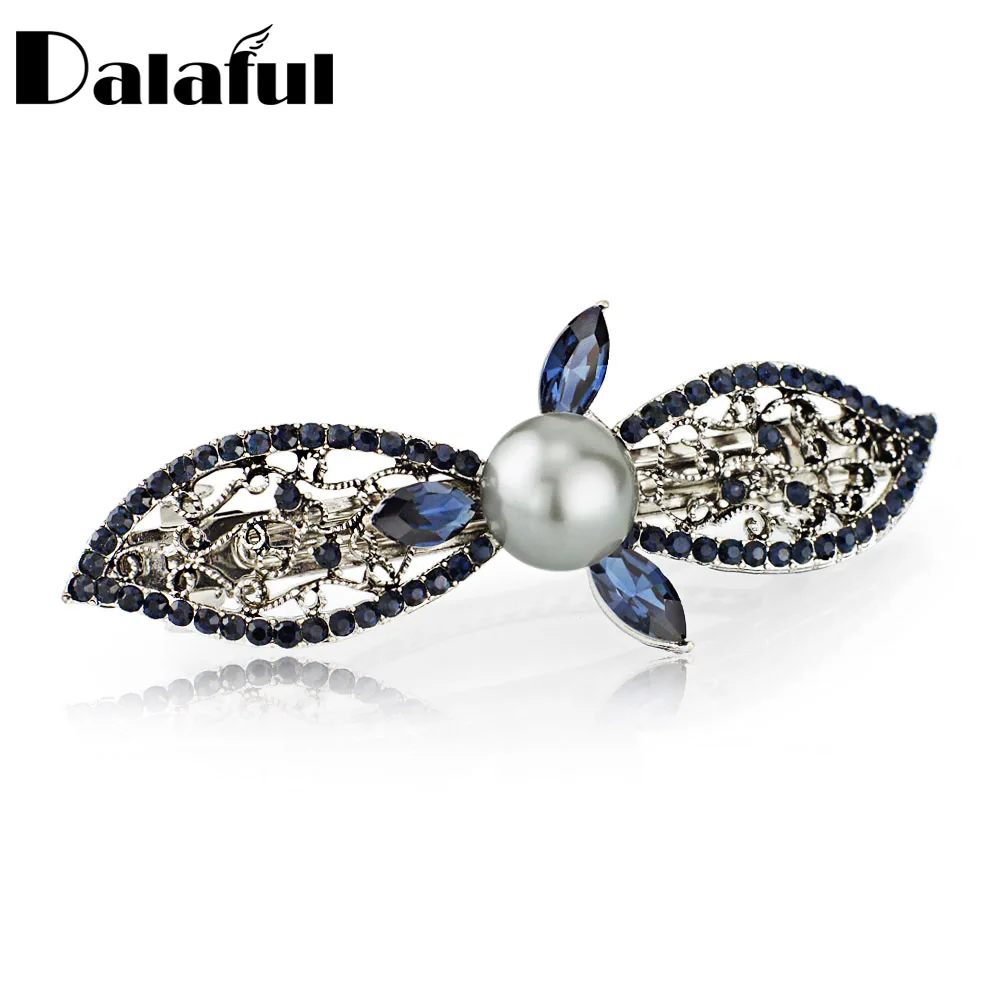 Unique Faux Pearl Leaves Crystal Hair Clip Barrette Hairpin Headwear Jewelry For Woman Wedding F139 | Украшения и аксессуары
