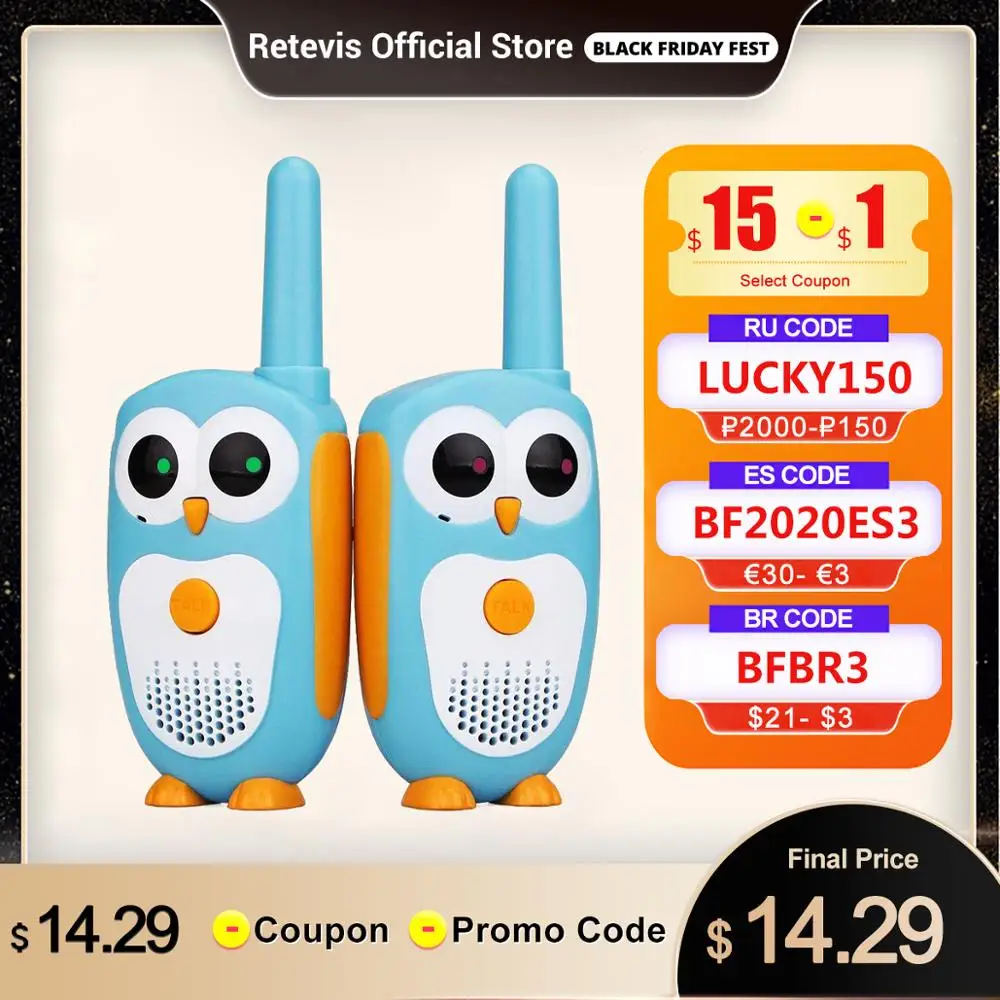 Retevis RT30 Walkie Talkie Kids 2pcs Cartoon Owl