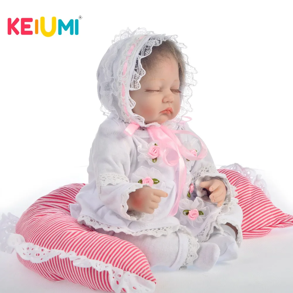 Силиконовая Реалистичная кукла реборн KEIUMI милая младенец для сна 42 см с