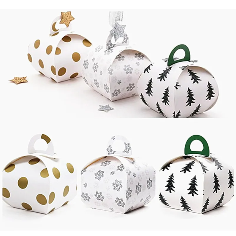 Polka dot Stripes Christmas Candy Box Paper Gift Bag Chocolate Packaging Kids Birthday Party Wedding Decorations Favor | Дом и сад