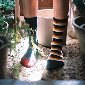 

Christmas Stocking Couple's Tube Socks AB Non-symmetrical Men and Women Pure Cotton Street INS Fashion Japanese-style Christmas